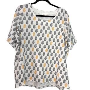 WORKSHOP Women's 100% Cotton Pineapple 2X T-Shirt